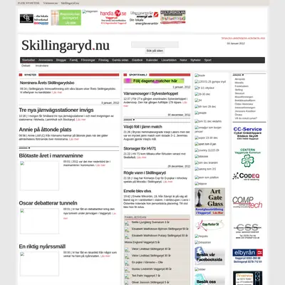 Skillingaryd.Nu startsida 2012