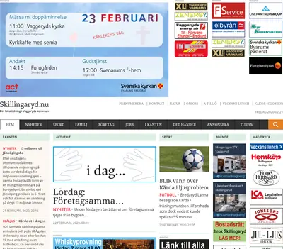 Skillingaryd.Nu startsida 2020
