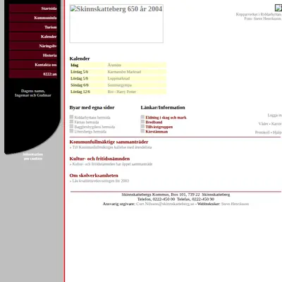 www.skinnskatteberg.se startsida 2004
