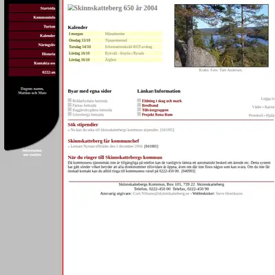 www.skinnskatteberg.se startsida 2005