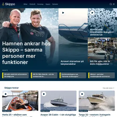 Skippo.se startsida 2024