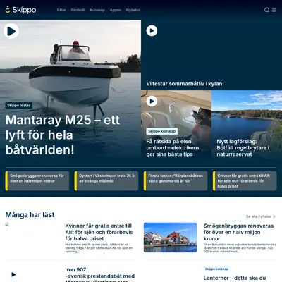 Skippo.se startsida 2025