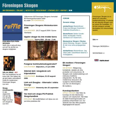 www.skogen.se startsida 2006