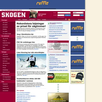 www.skogen.se startsida 2010