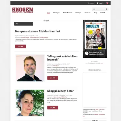 www.skogen.se startsida 2019