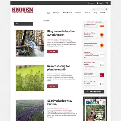 www.skogen.se startsida 2021