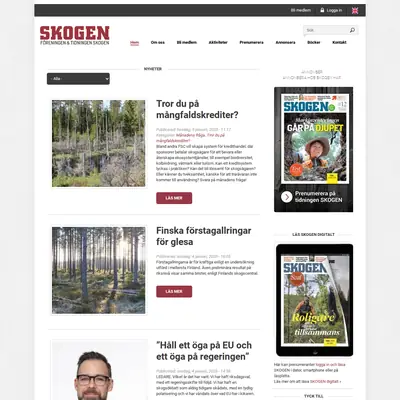 www.skogen.se startsida 2023