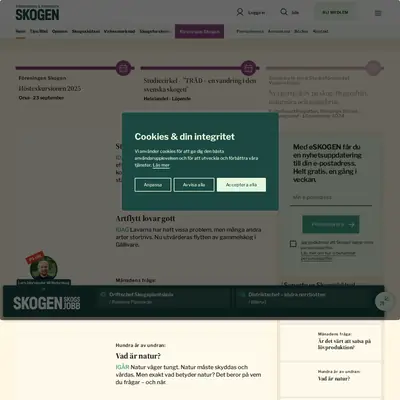 www.skogen.se startsida 2025