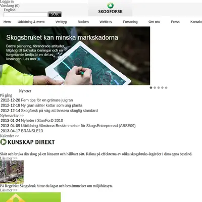 www.skogforsk.se startsida 2013