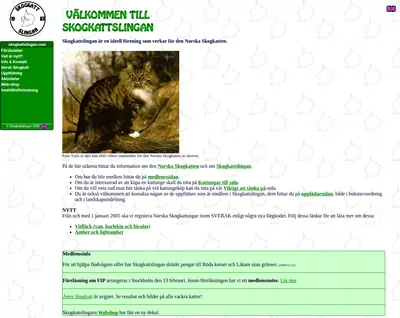 www.skogkattslingan.com startsida 2005