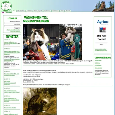 www.skogkattslingan.com startsida 2020