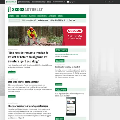 Skogsaktuellt startsida 2021