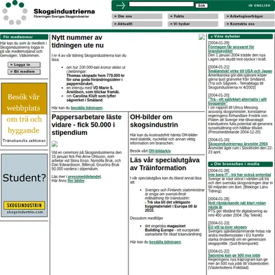 Skogsindustrin startsida 2004