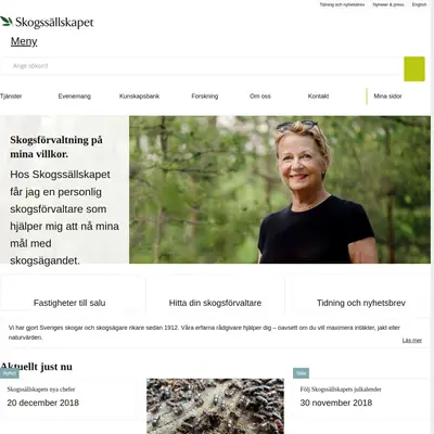 www.skogssallskapet.se startsida 2019