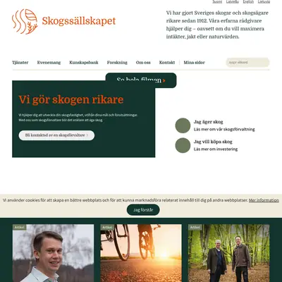 www.skogssallskapet.se startsida 2020