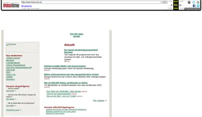skogssverige.se startsida 2000
