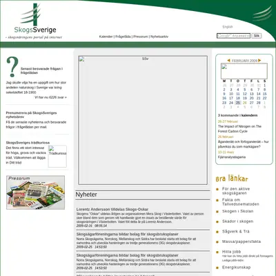 skogssverige.se startsida 2009