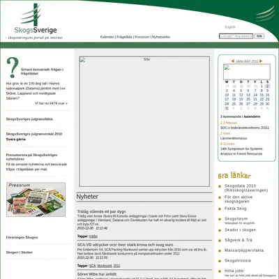 skogssverige.se startsida 2011