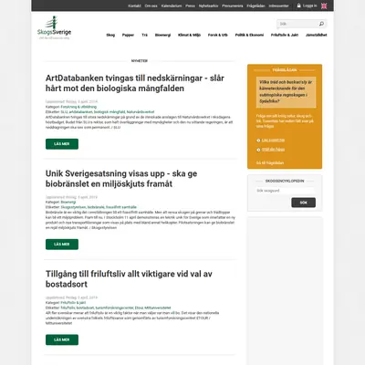 skogssverige.se startsida 2019