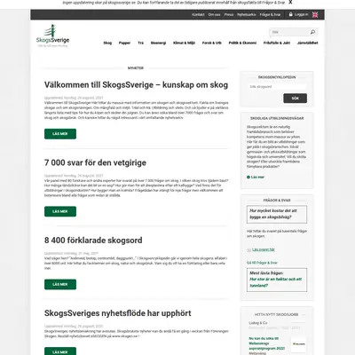 skogssverige.se startsida 2022