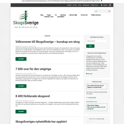 skogssverige.se startsida 2023