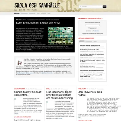 Skola och Samhälle startsida 2012