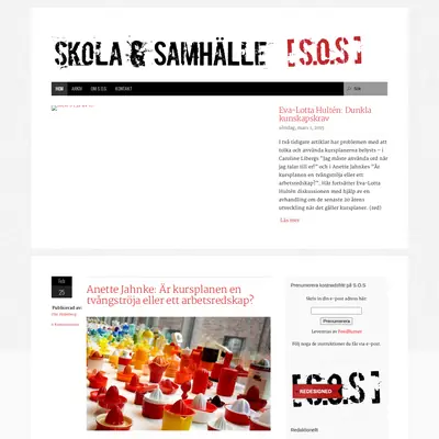 Skola och Samhälle startsida 2015