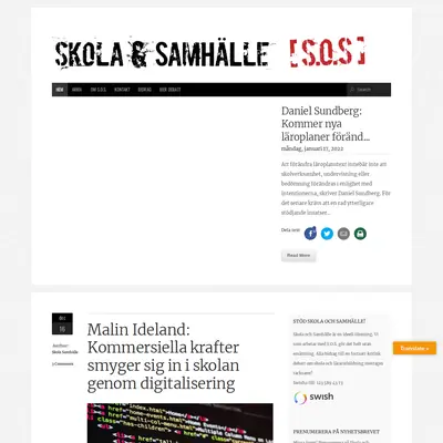 Skola och Samhälle startsida 2022