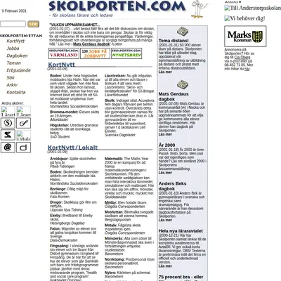 www.skolporten.se startsida 2001