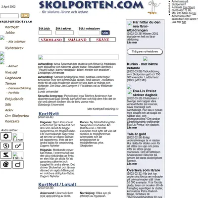 www.skolporten.se startsida 2002