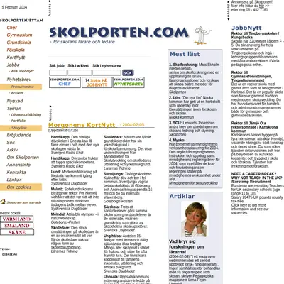 www.skolporten.se startsida 2004