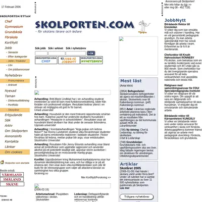 www.skolporten.se startsida 2006