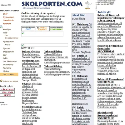 www.skolporten.se startsida 2007