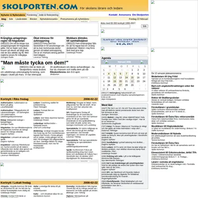 www.skolporten.se startsida 2008