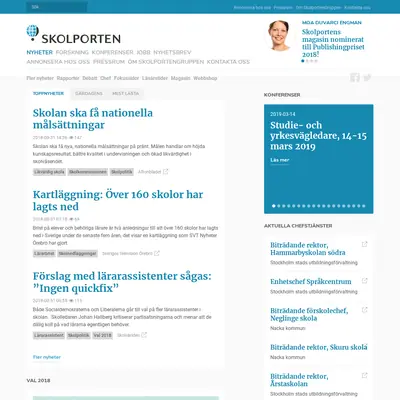 www.skolporten.se startsida 2018