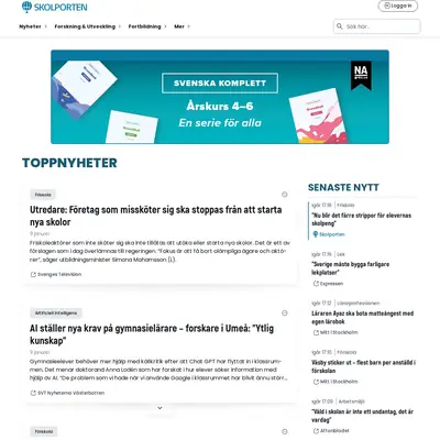 www.skolporten.se startsida 2026