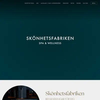 Skönhetsfabriken, www.skonhetsfabriken.se startsida 2025