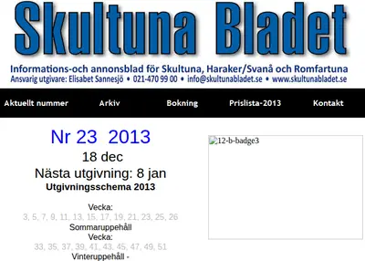 Skultuna Bladet startsida 2014