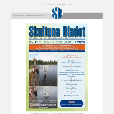 Skultuna Bladet startsida 2020