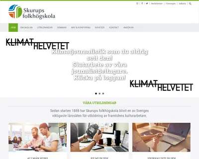 Radio Skurup, Folkhögskolan startsida 2018