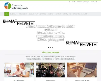 Radio Skurup, Folkhögskolan startsida 2020