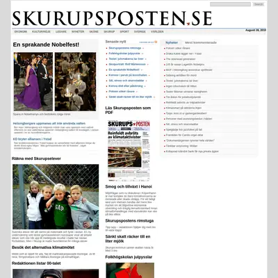 skurupsposten.se startsida 2010