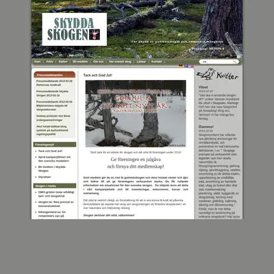 skyddaskogen.se startsida 2014