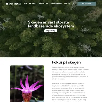 skyddaskogen.se startsida 2025