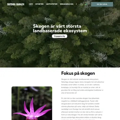 skyddaskogen.se startsida 2026