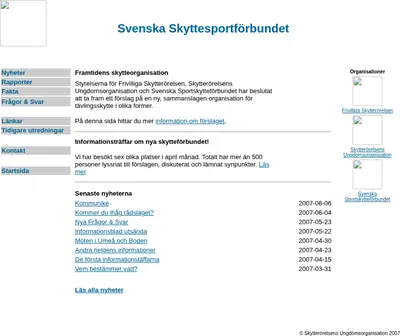 Svensk Skyttesport startsida 2007