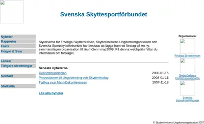 Svensk Skyttesport startsida 2008