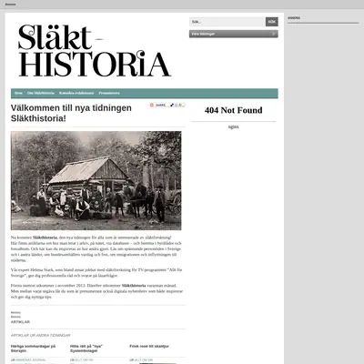 Släkthistoria startsida 2013
