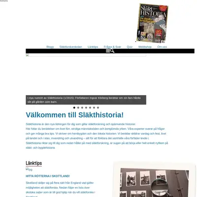 Släkthistoria startsida 2015