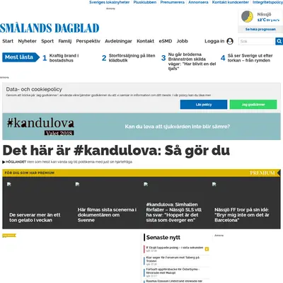 Smålands Folkblad startsida 2018
